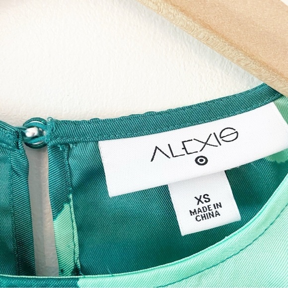 ALEXIS x Target Green Puff Sleeve Rope Belt Mini Dress Sz XS - Picture 12 of 12